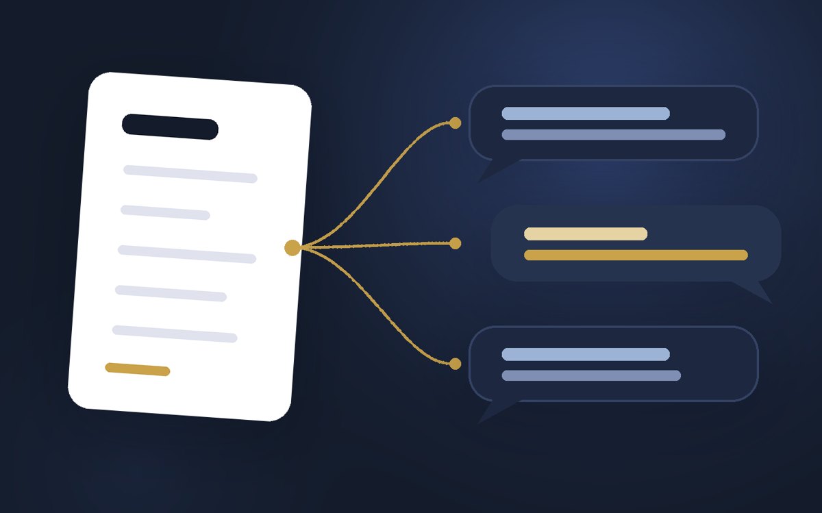 A strategy document branching into three talk tracks